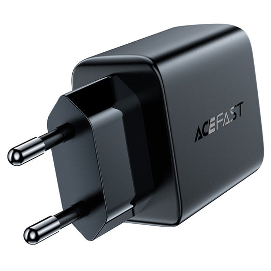 Acefast A33 Verkkolaturi, 18W, 3A, 2 x USB-A, Musta