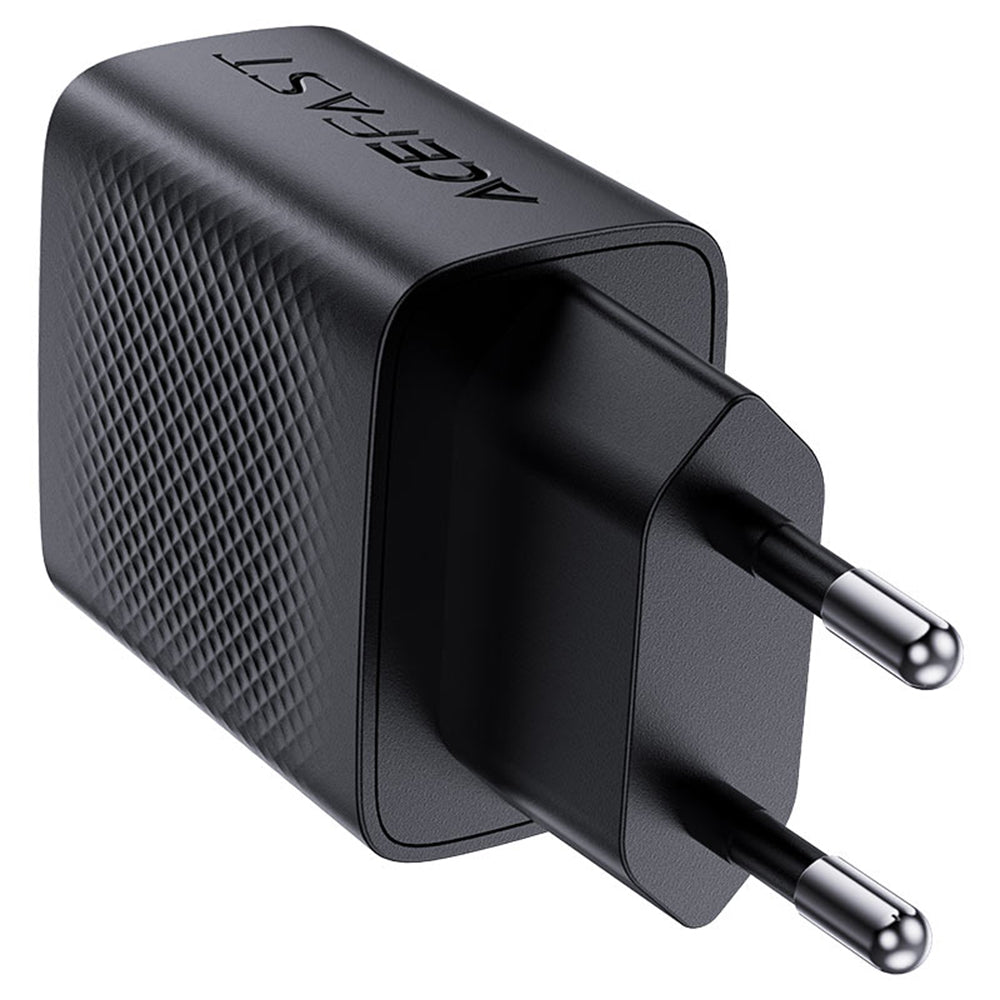 Acefast A78 -verkkolaturi, 20W, 3A, 1 x USB-A - 1 x USB-C, Musta