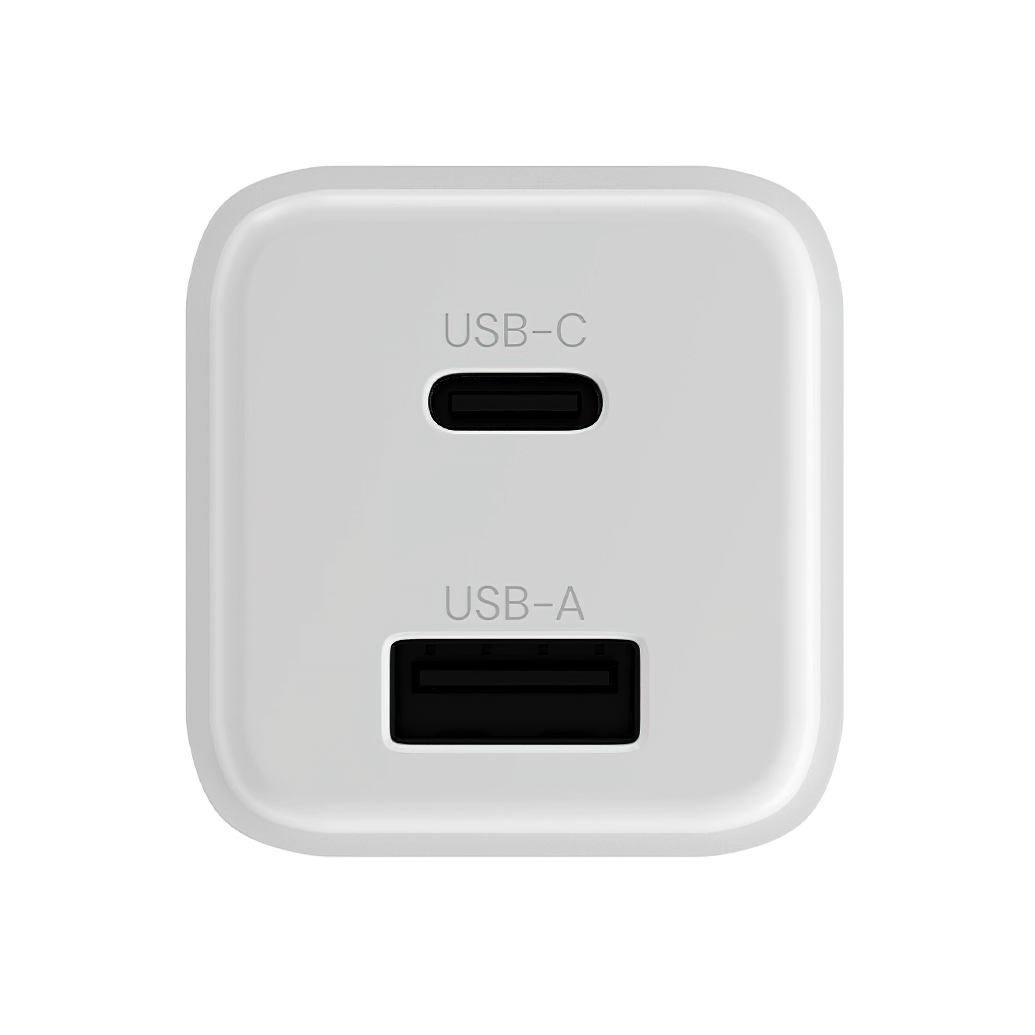 Allity-verkkolaturi. ATC-01-30WAC Mini, 30W, 3A, 1 x USB-A - 1 x USB-C, Valkoinen