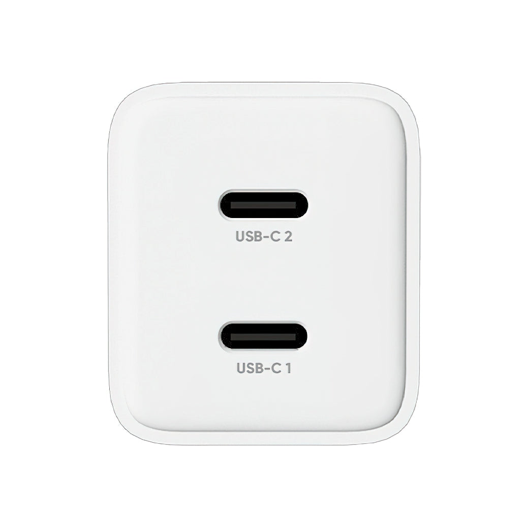 Allity-verkkolaturi. ATC-01-45WCC Fast, 45W, 3A, 2 x USB-C, Valkoinen