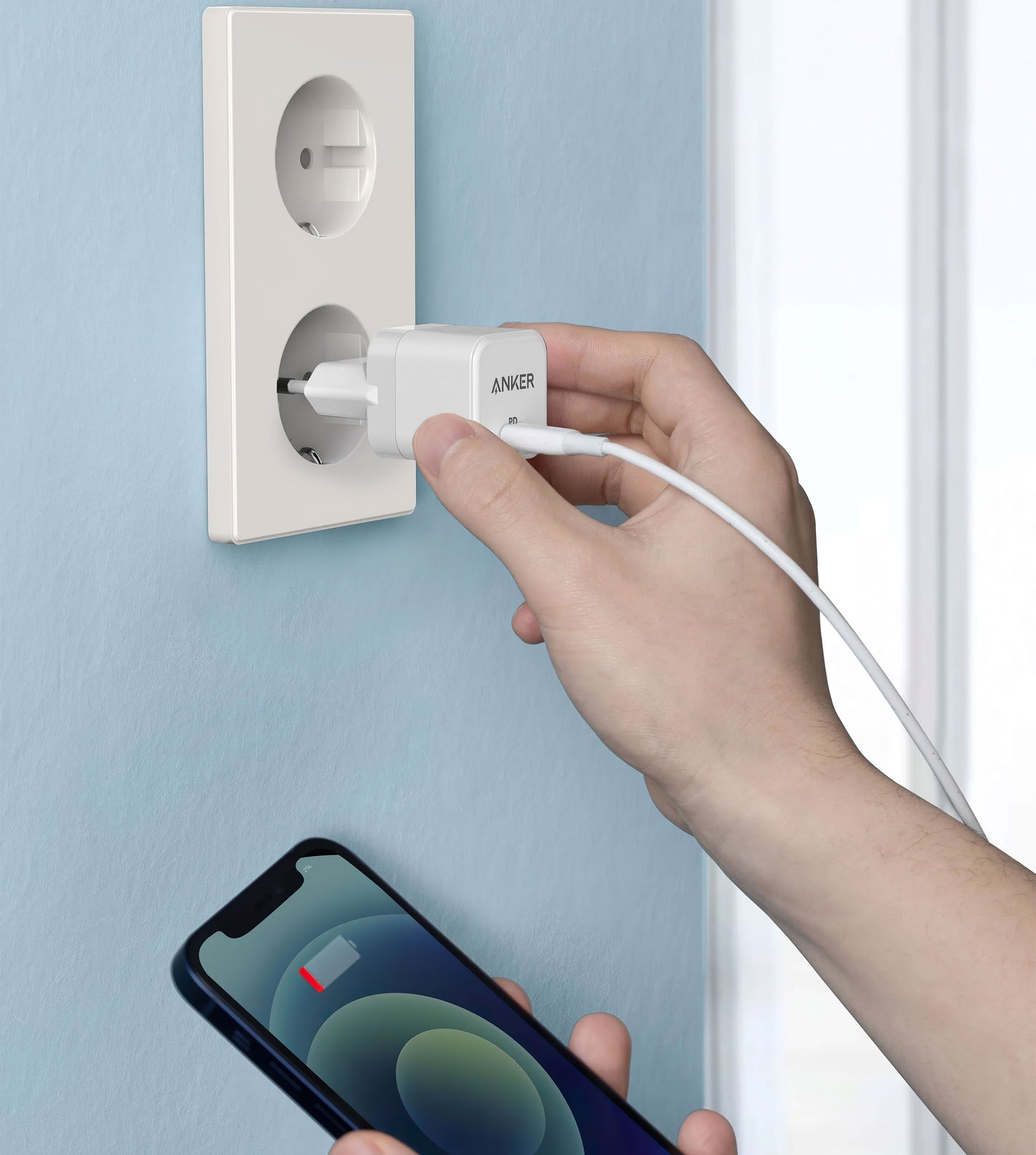 Anker PowerPort III Cube -verkkolaturi, 20W, 3A, 1 x USB-C, valkoinen A2149G21