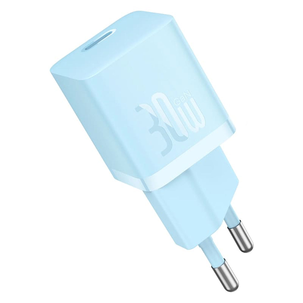 Baseus GaN Mini 1C -verkkolaturi, 30W, 3A, 1 x USB-C, Sininen CCGN070603