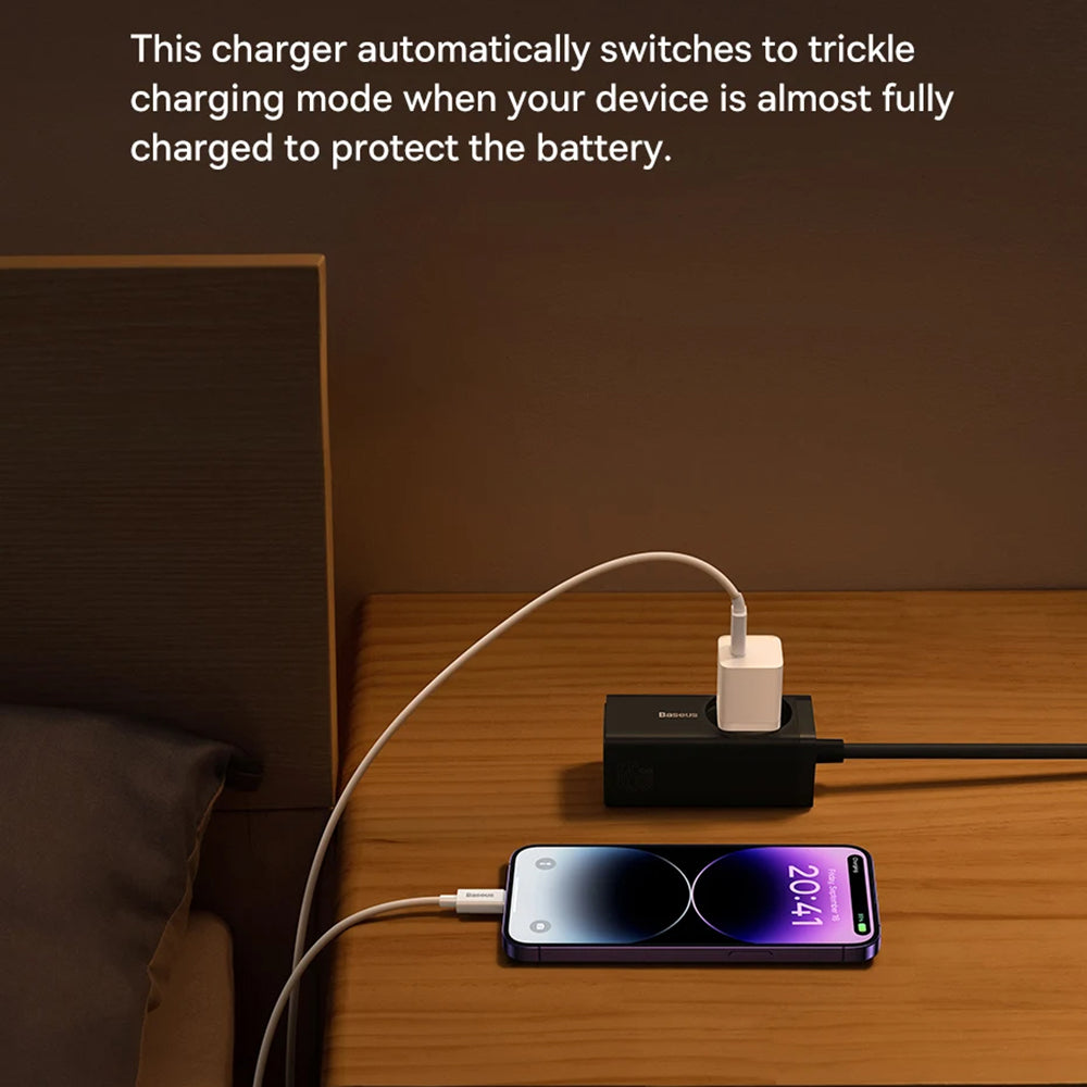Baseus GaN Mini 1C -verkkolaturi, 30W, 3A, 1 x USB-C, Sininen CCGN070603