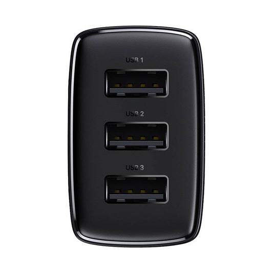 Verkkolaturi Baseus Compact 3U, 17W, 2.1A, 3 x USB-A, musta CCXJ020101 CCXJ020101