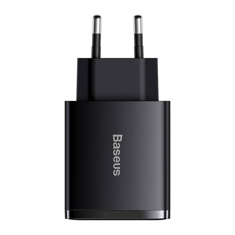 Baseus Compact verkkolaturi, 30W, 3A, 1 x USB-C - 2 x USB-A, musta CCXJ-E01