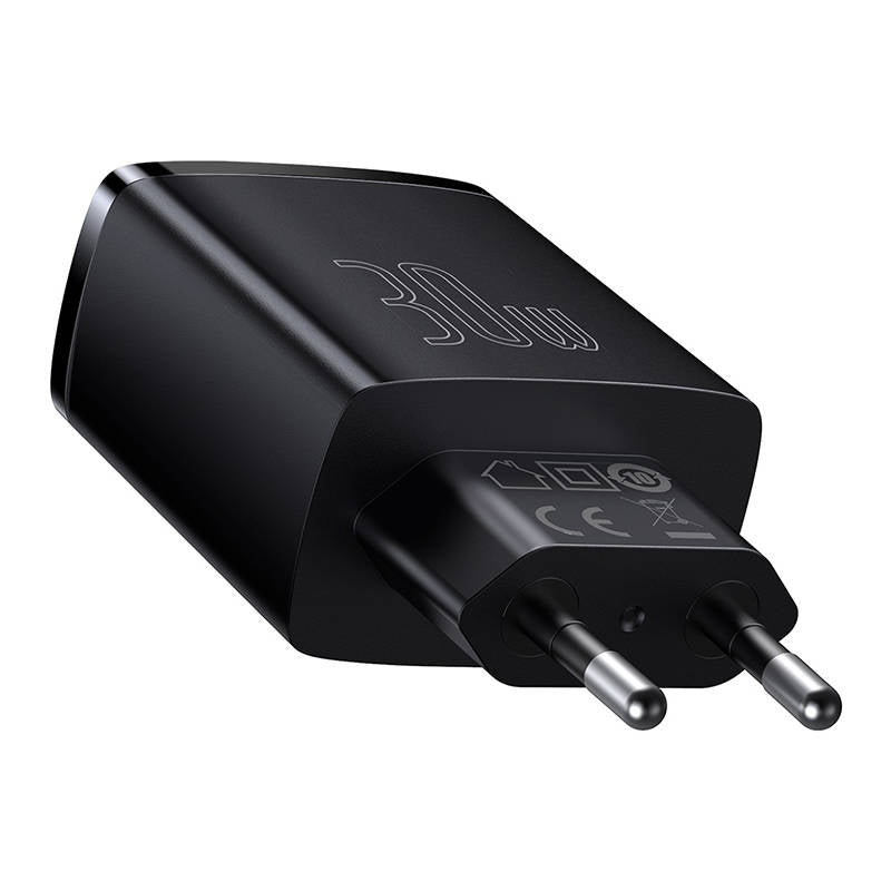 Baseus Compact verkkolaturi, 30W, 3A, 1 x USB-C - 2 x USB-A, musta CCXJ-E01