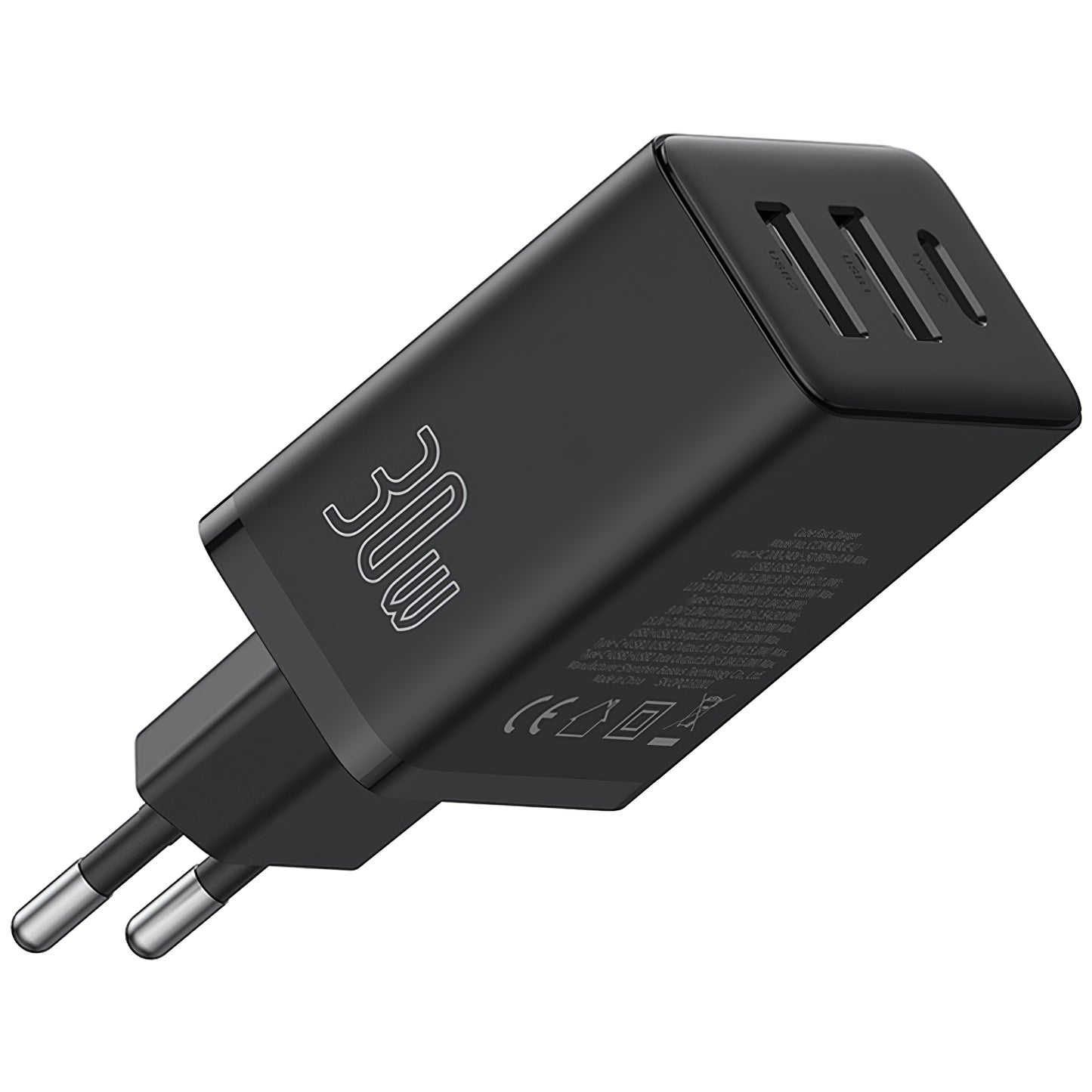Verkkolaturi Baseus Cube, 30W, 3A, 1 x USB-C - 2 x USB-A, musta P10111402113113113-00
