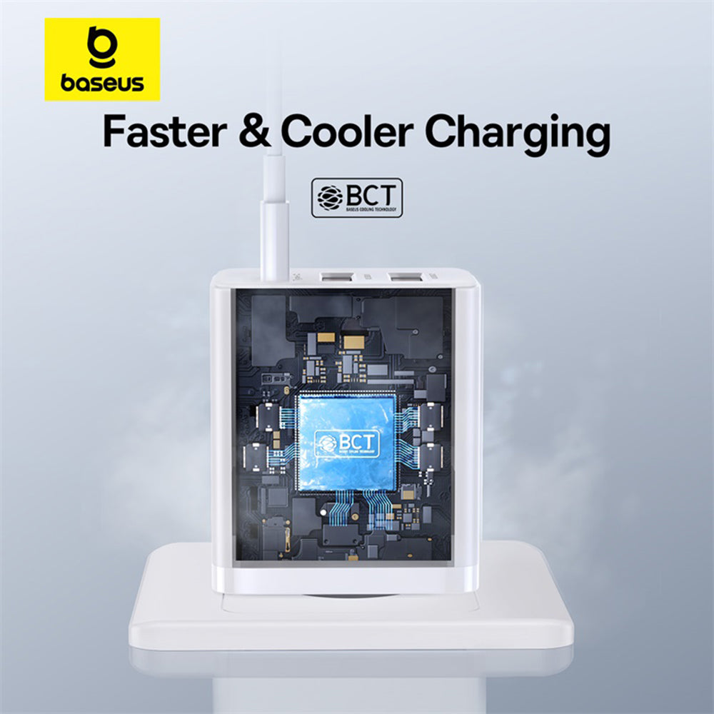 Baseus Cube -verkkolaturi, 30W, 3A, 2 x USB-A - 1 x USB-C, Valkoinen P10111402213-00