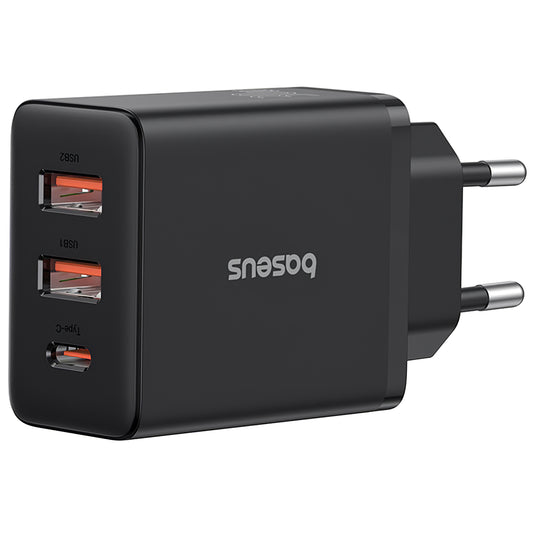 Verkkolaturi Baseus Cube, 30W, 3A, 1 x USB-C - 2 x USB-A, musta P10111402113113113-00