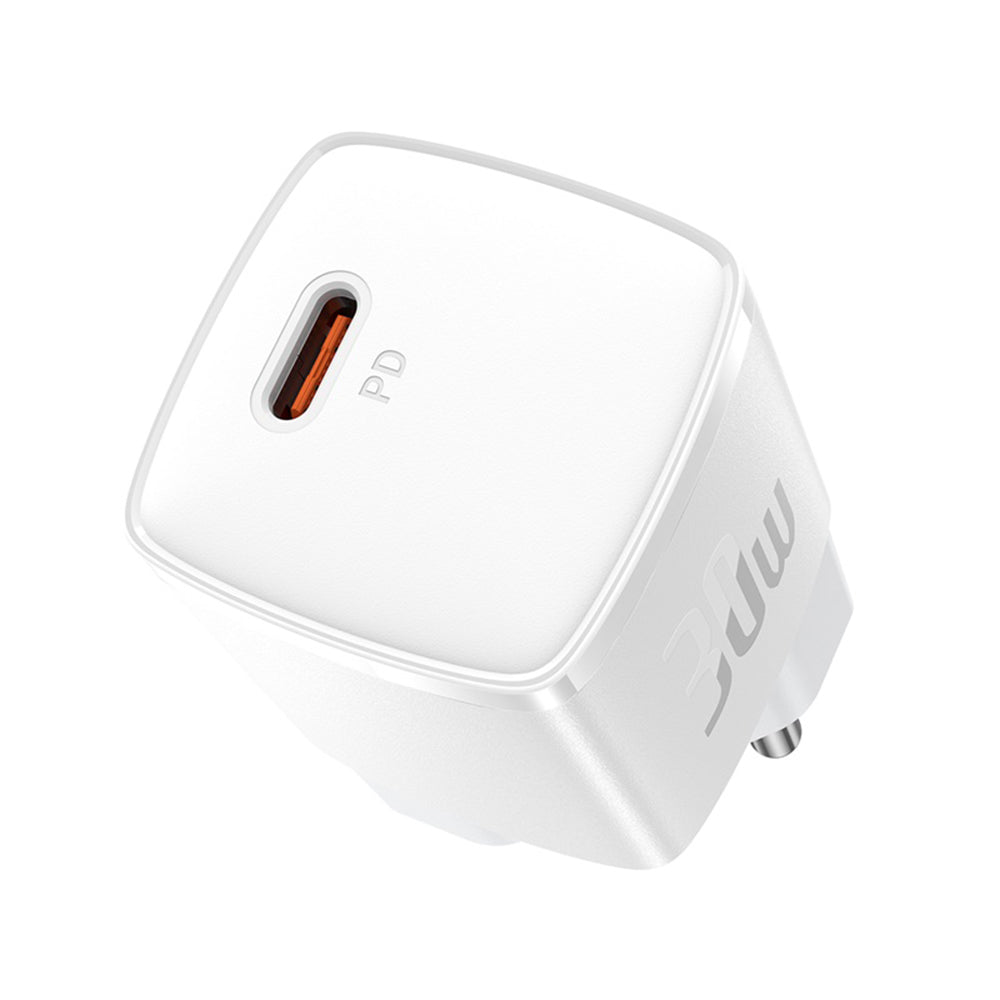 Baseus Cube Pro -verkkolaturi, 30W, 3A, 1 x USB-C, Valkoinen CCXF000302