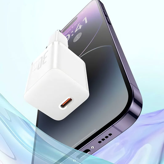 Verkkolaturi Baseus GaN GaN Mini 1C, 30W, 3A, 1 x USB-C, valkoinen CCGN070502 CCGN070502