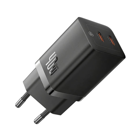 Baseus GaN5 Pro -verkkolaturi, 40W, 3A, 2 x USB-C, musta CCGP180101