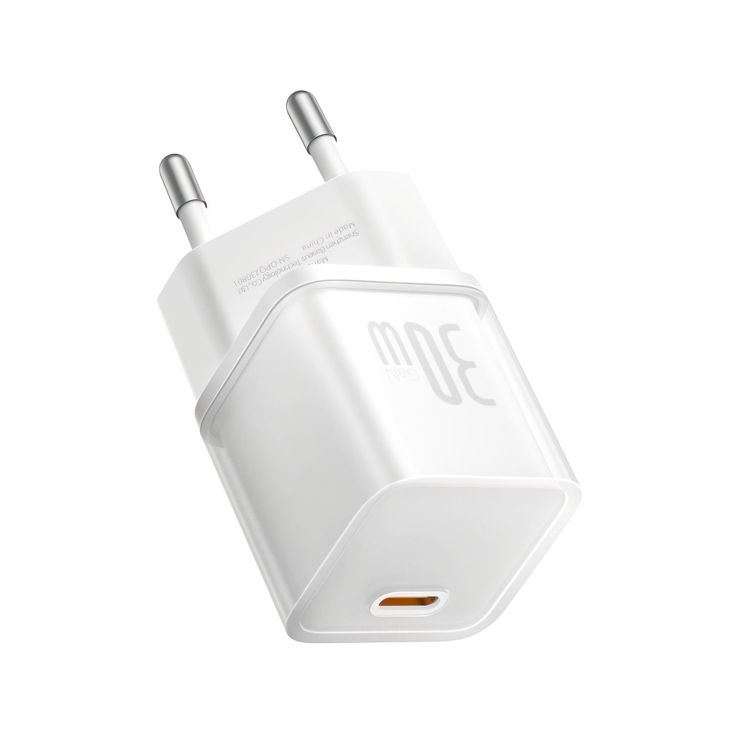 Baseus GaN5S -verkkolaturi, 30W, 3A, 1 x USB-C, Valkoinen P10162504213-00