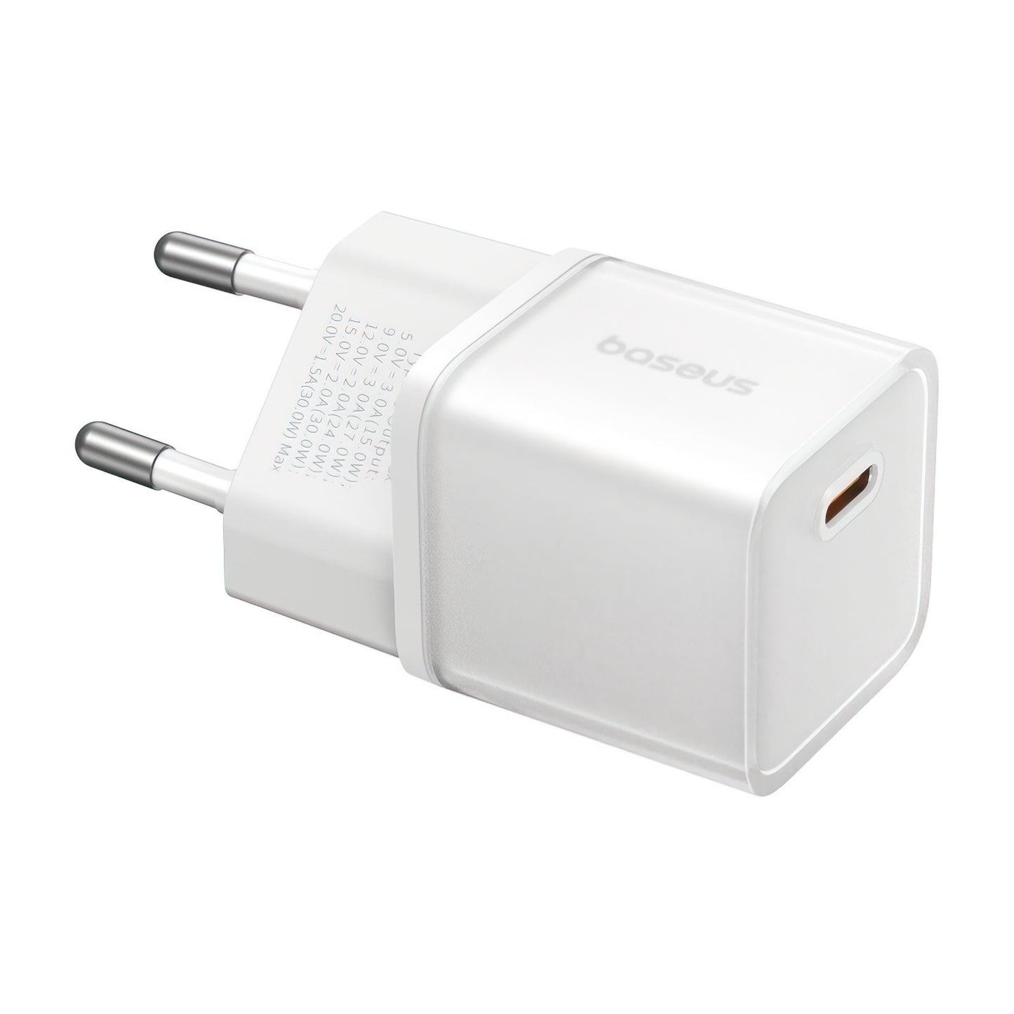 Baseus GaN5S -verkkolaturi, 30W, 3A, 1 x USB-C, Valkoinen P10162504213-00