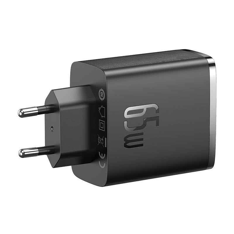 Baseus Cube Pro -verkkolaturi, 65W, 3.25A, 1 x USB-A - 2 x USB-C, Musta P10152301113-00