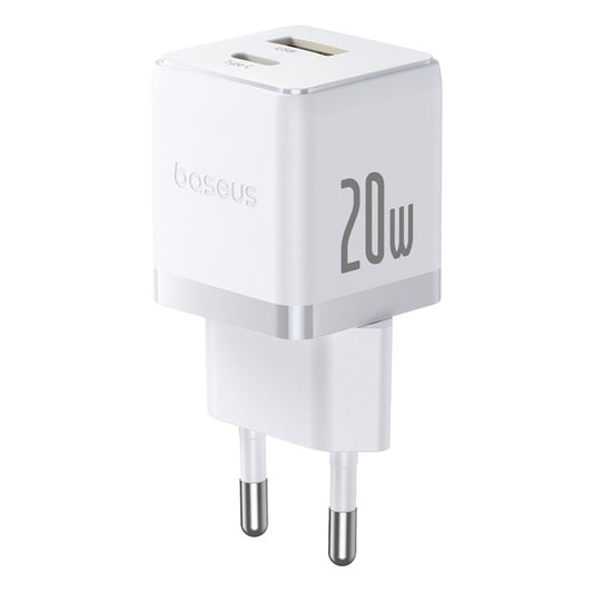 Baseus Palm -verkkolaturi, 20W, 3A, 1 x USB-A - 1 x USB-C, Valkoinen CCZC20UE