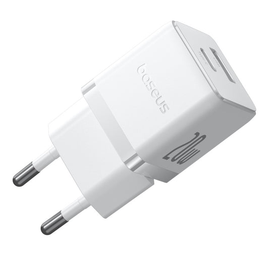 Baseus Palm -verkkolaturi, 20W, 3A, 1 x USB-A - 1 x USB-C, Valkoinen CCZC20UE