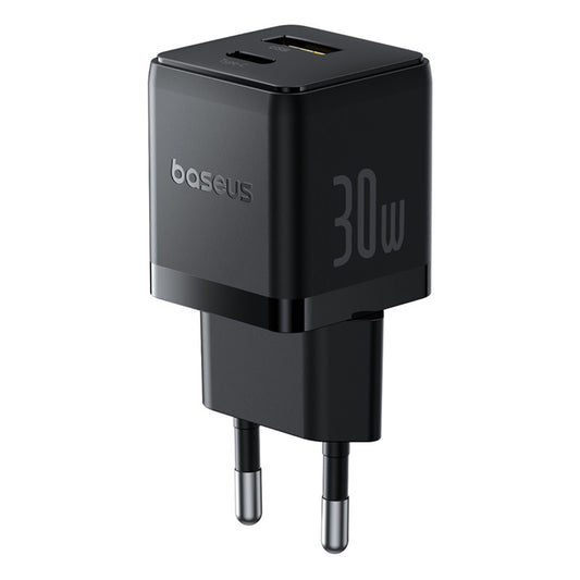 Baseus Palm -verkkolaturi, 30W, 3A, 1 x USB-A - 1 x USB-C, Musta P1011160A113-00