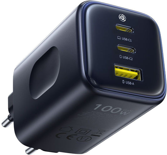 Baseus PicoGo AE11 Wall Charger, 100W, 1 x USB-A - 2 x USB-C, Black E0121400