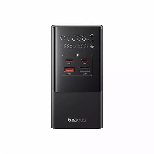 Baseus PowerCombo jatkojohto, 35W, 5A, 2 x USB-A - 2 x USB-C - 3 x Schuko, musta E00023606113-00