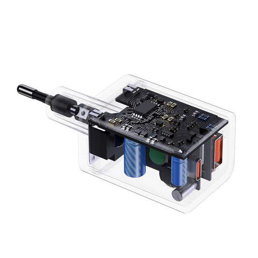 Verkkolaturi Baseus Super Si Pro, 30W, 3A, 1 x USB-A - 1 x USB-C, musta CCSUPP-E01