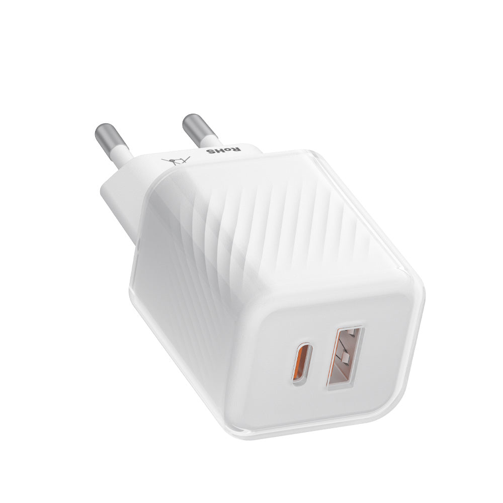 Blueo-verkkolaturi, 35W, 3A, 1 x USB-A - 1 x USB-C, Valkoinen