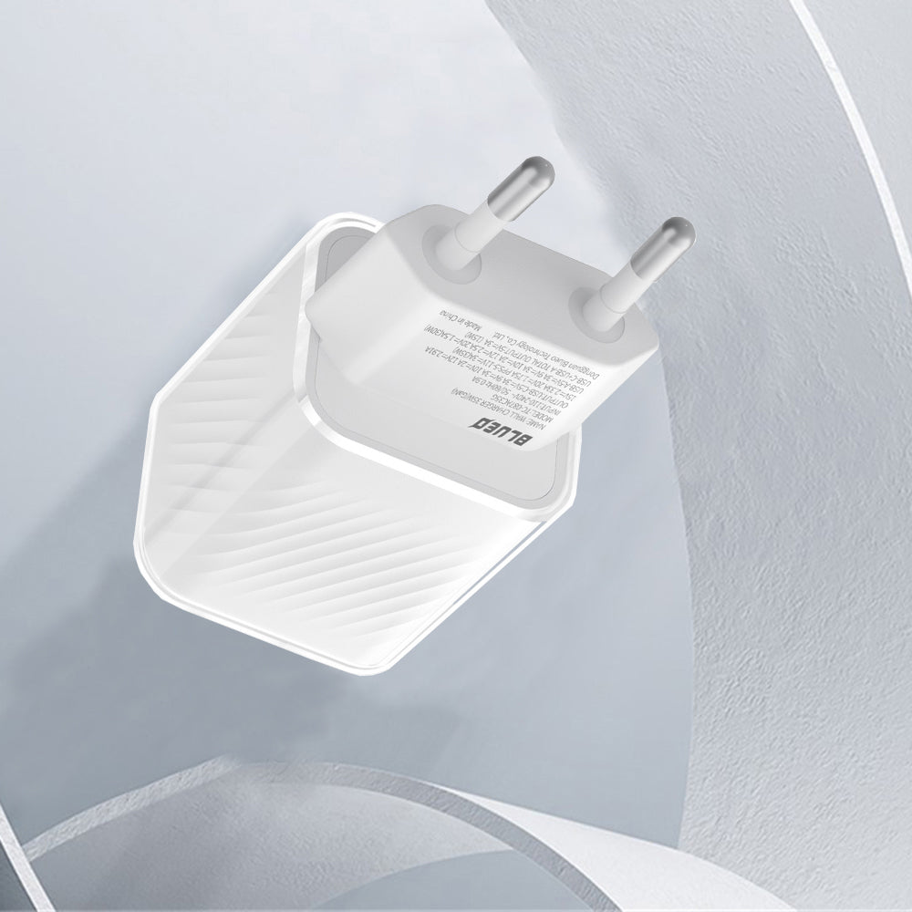 Blueo-verkkolaturi, 35W, 3A, 1 x USB-A - 1 x USB-C, Valkoinen