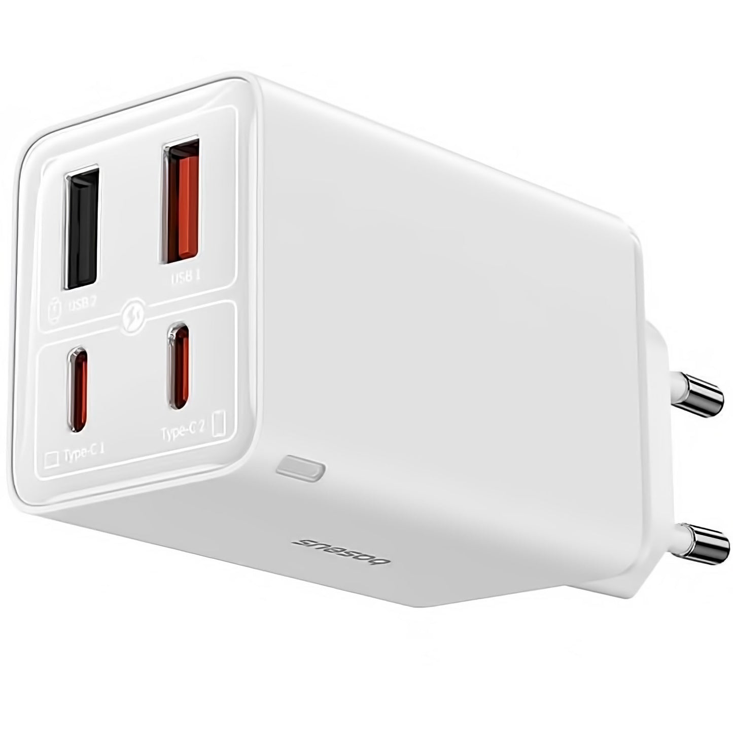 Baseus GaN6 Pro USB-C-verkkolaturi kaapelilla, 100W, 3.25A, 2 x USB-A - 2 x USB-C, Valkoinen P10162705212-00