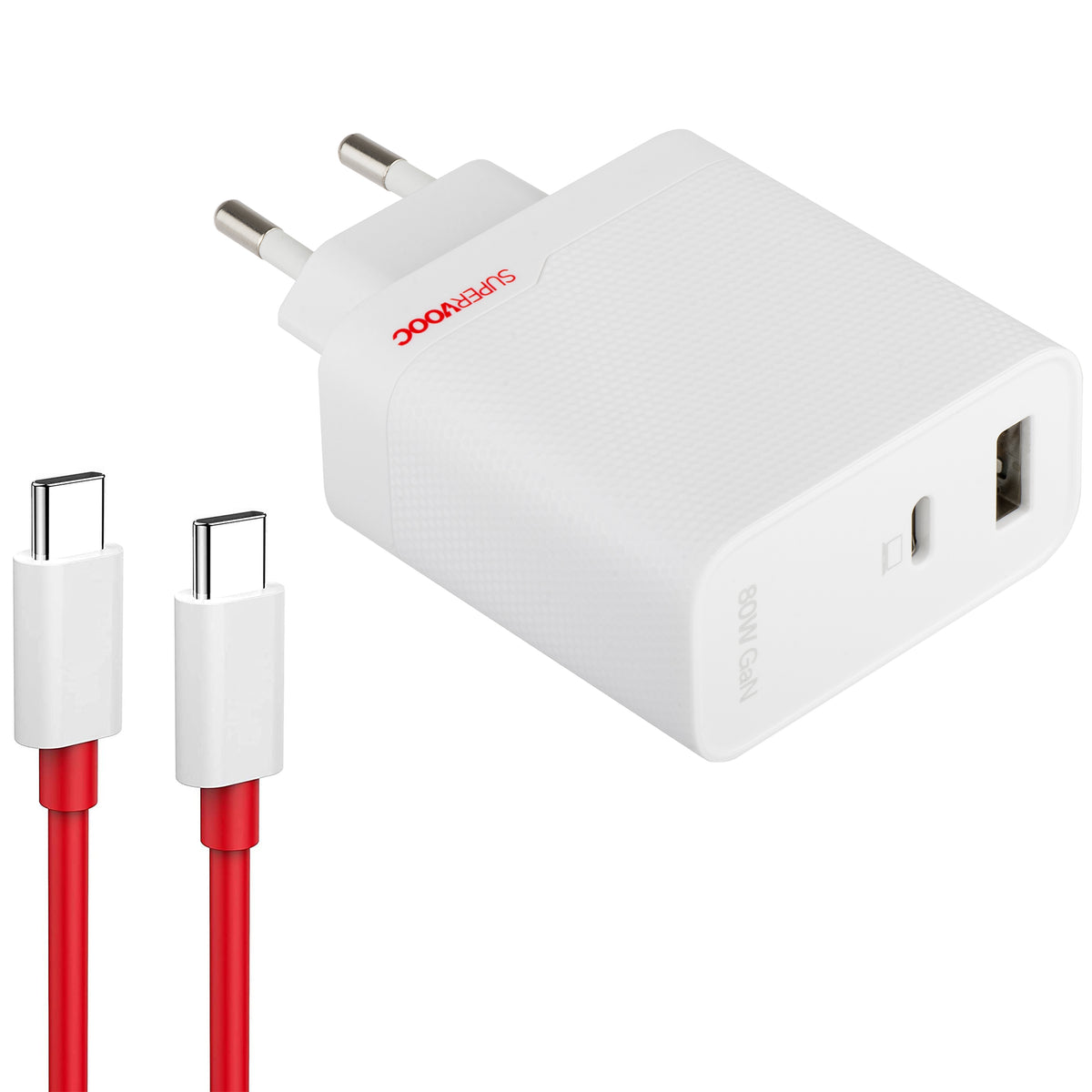 Verkkolaturi USB-C-kaapelilla OnePlus, 80W, 7,3A, 1 x USB-A - 1 x USB-C, Valkoinen 5461100597