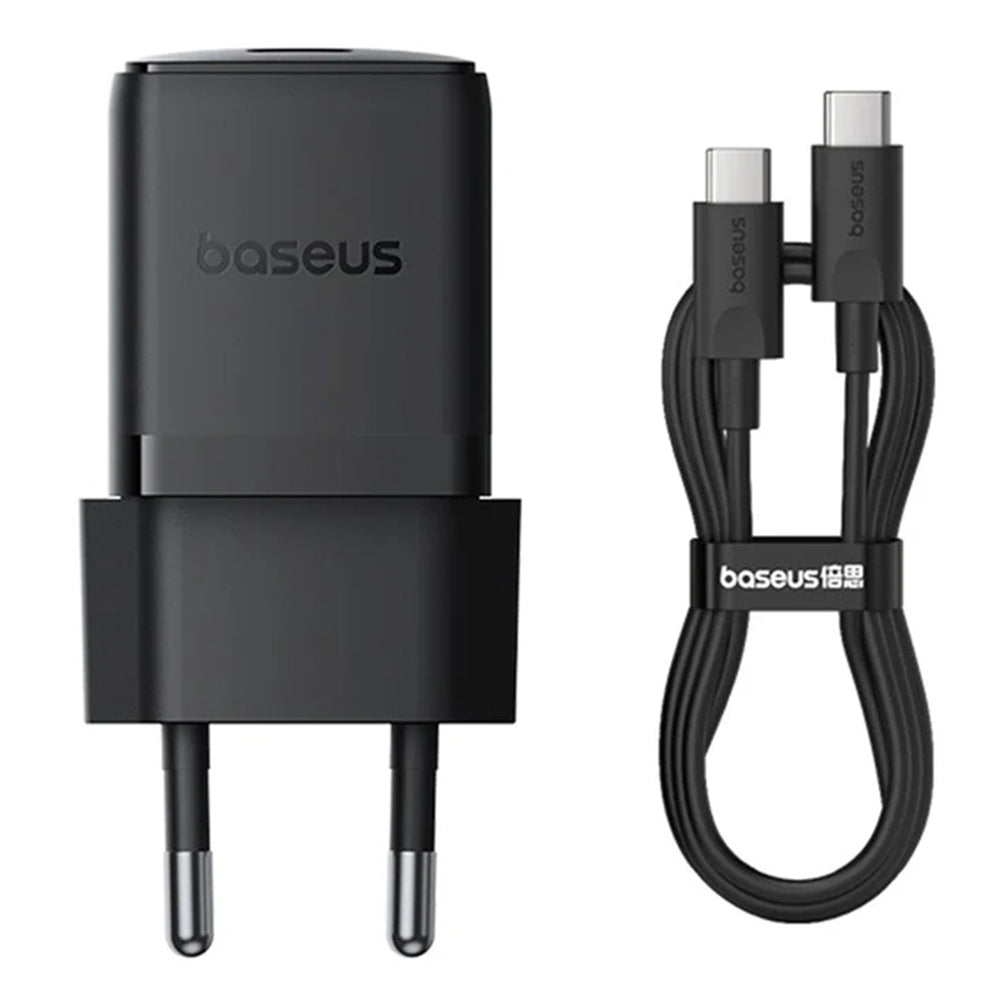 Baseus Palm USB-C -verkkolaturi kaapelilla, 30W, 3A, 1 x USB-C, Musta P10111605113-01