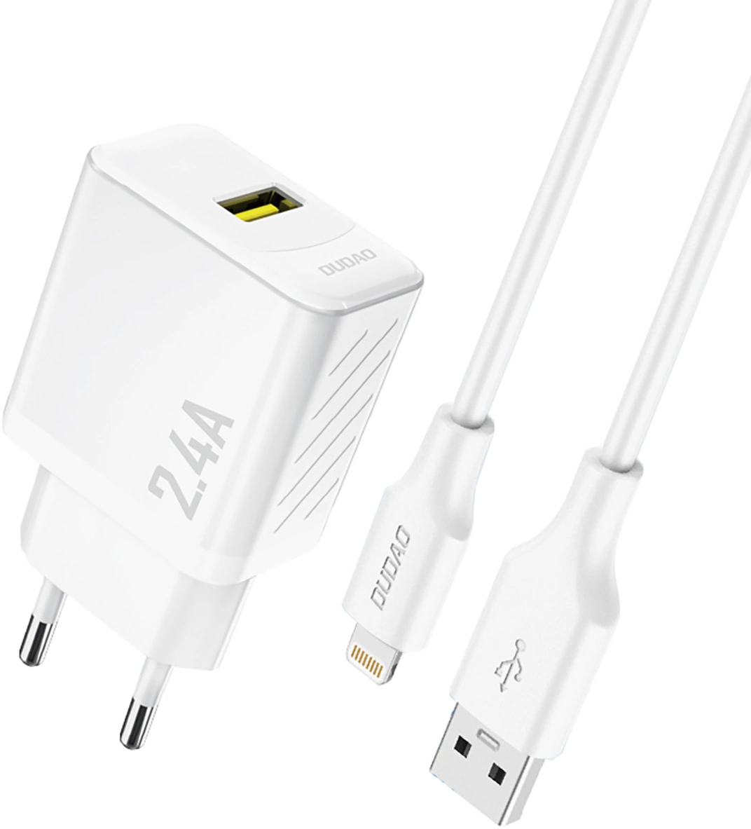 Verkkolaturi Lightning-kaapelilla Dudao A23LEU, 30W, 2.4A, 1 x USB-A, Valkoinen