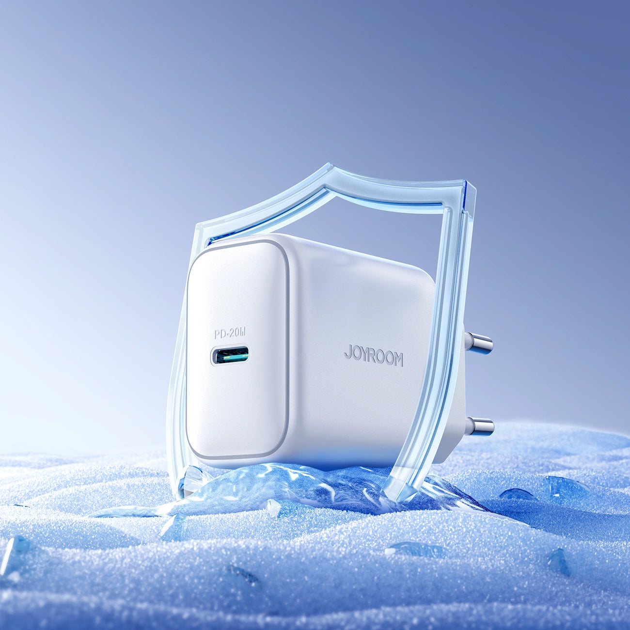 Verkkolaturi USB-C-kaapelilla Joyroom JR-TCF20, 20W, 3A, 1 x USB-C, Valkoinen