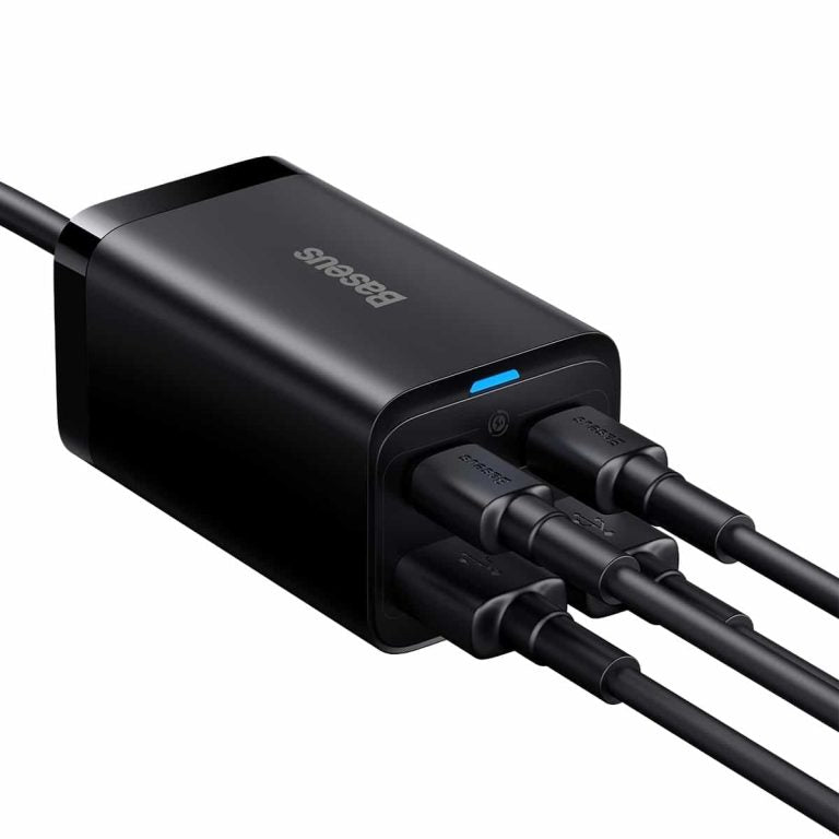 Baseus GaN3 Pro Docking Station Charger, 65W, 3A, 2 x USB-A - 2 x USB-C, Black CCGP040101