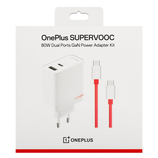 Verkkolaturi USB-C-kaapelilla OnePlus, 80W, 7,3A, 1 x USB-A - 1 x USB-C, Valkoinen 5461100597