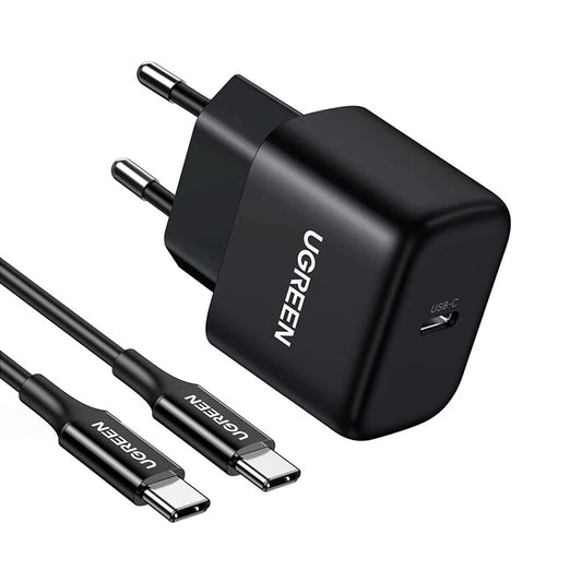 UGREEN CD250, 25W, 3A, 1 x USB-C, 1 x USB-C, musta.