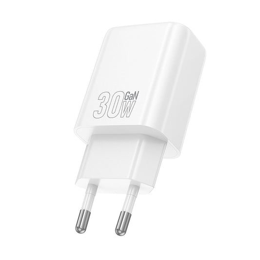 HOCO N63 Network Charger, 30W, 3A, 1 x USB-A - 1 x USB-C, White