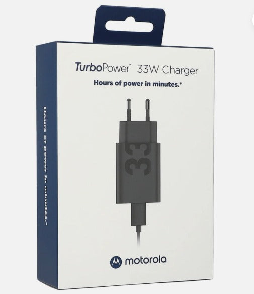 Motorola USB-C -verkkolaturi kaapelilla, 33W, 3A, 1 x USB-A, Musta PG38C06448