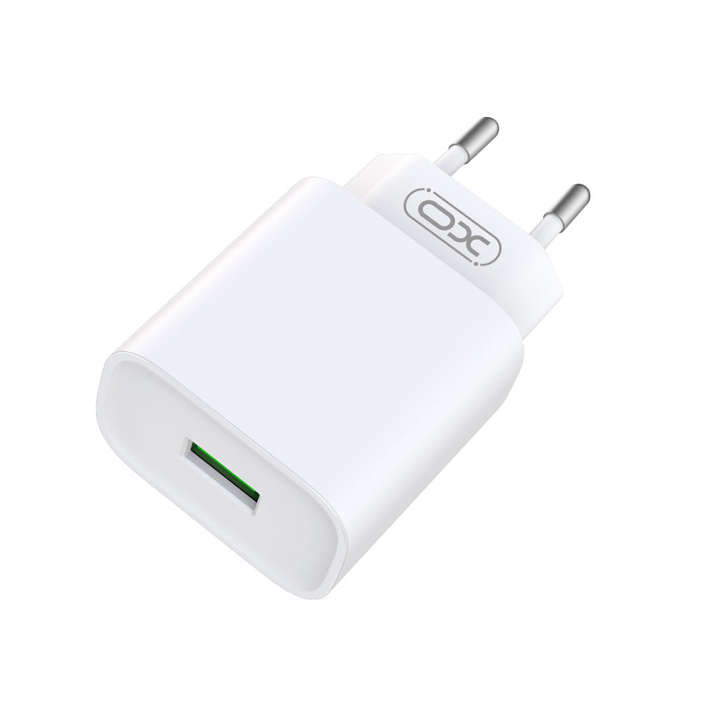 Verkkolaturi USB-C-kaapelilla XO Design CE02D, 18W, 3A, 1 x USB-A, Valkoinen