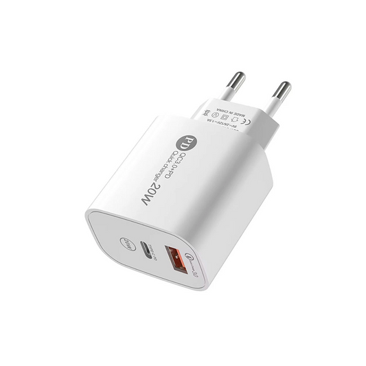 Verkkolaturi USB-C-kaapelilla A6MaxL, 20W, 3A, 1 x USB-A - 1 x USB-C, Valkoinen