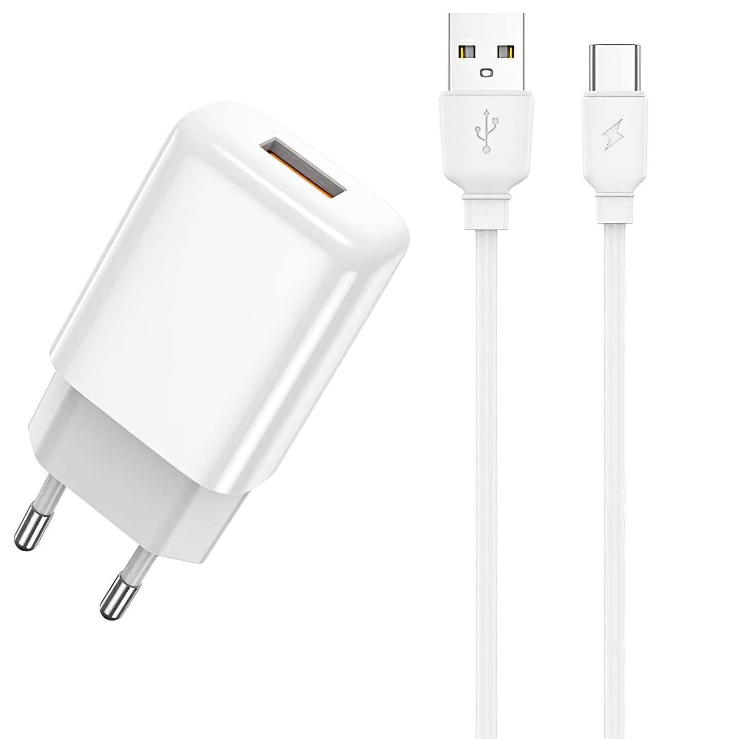 Prestico F7S USB-C-kaapeli Verkkolaturi Prestico F7S, 12W, 2.4A, 1 x USB-A, valkoinen