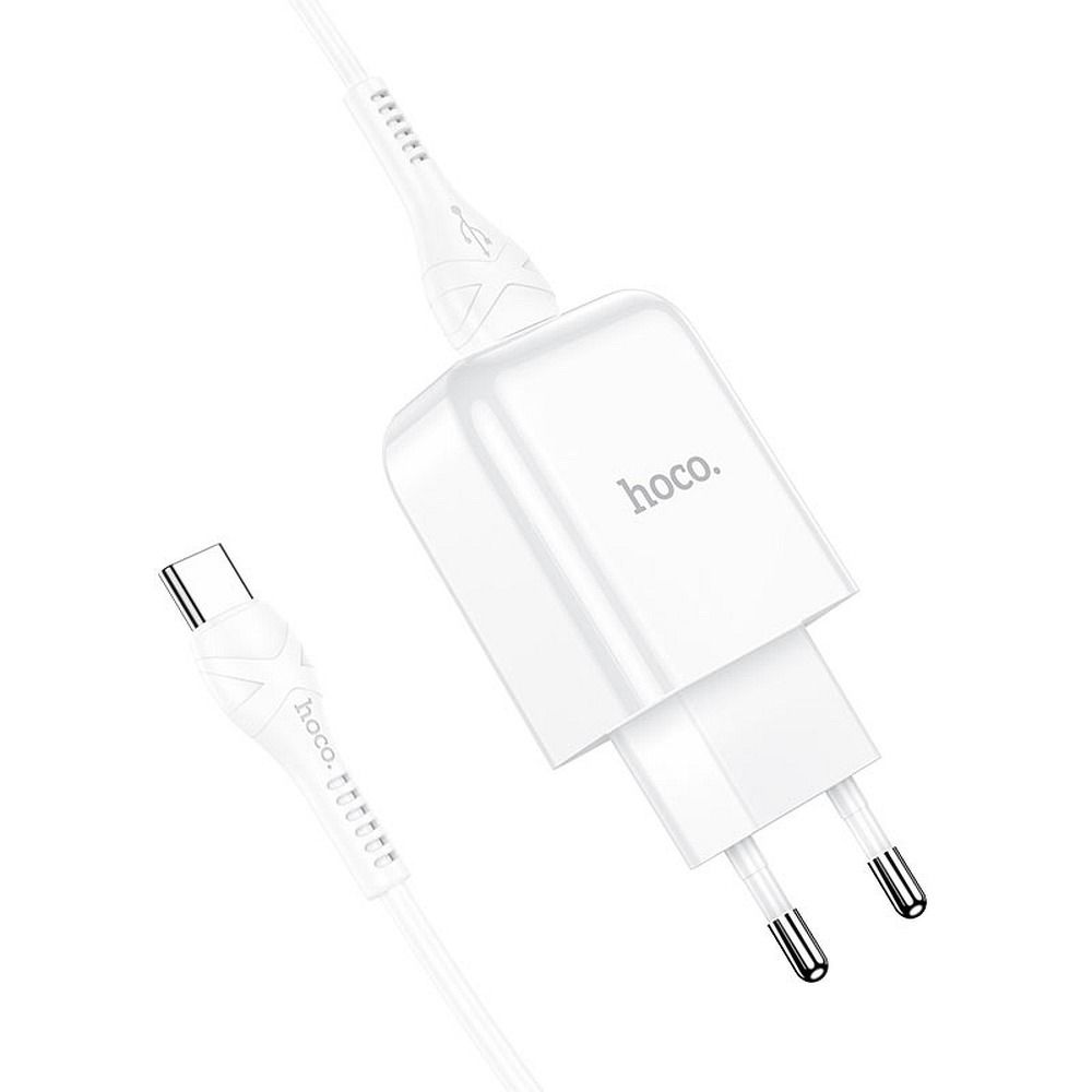 Network Charger with USB-C Cable HOCO N2, 10W, 2A, 1 x USB-A, White