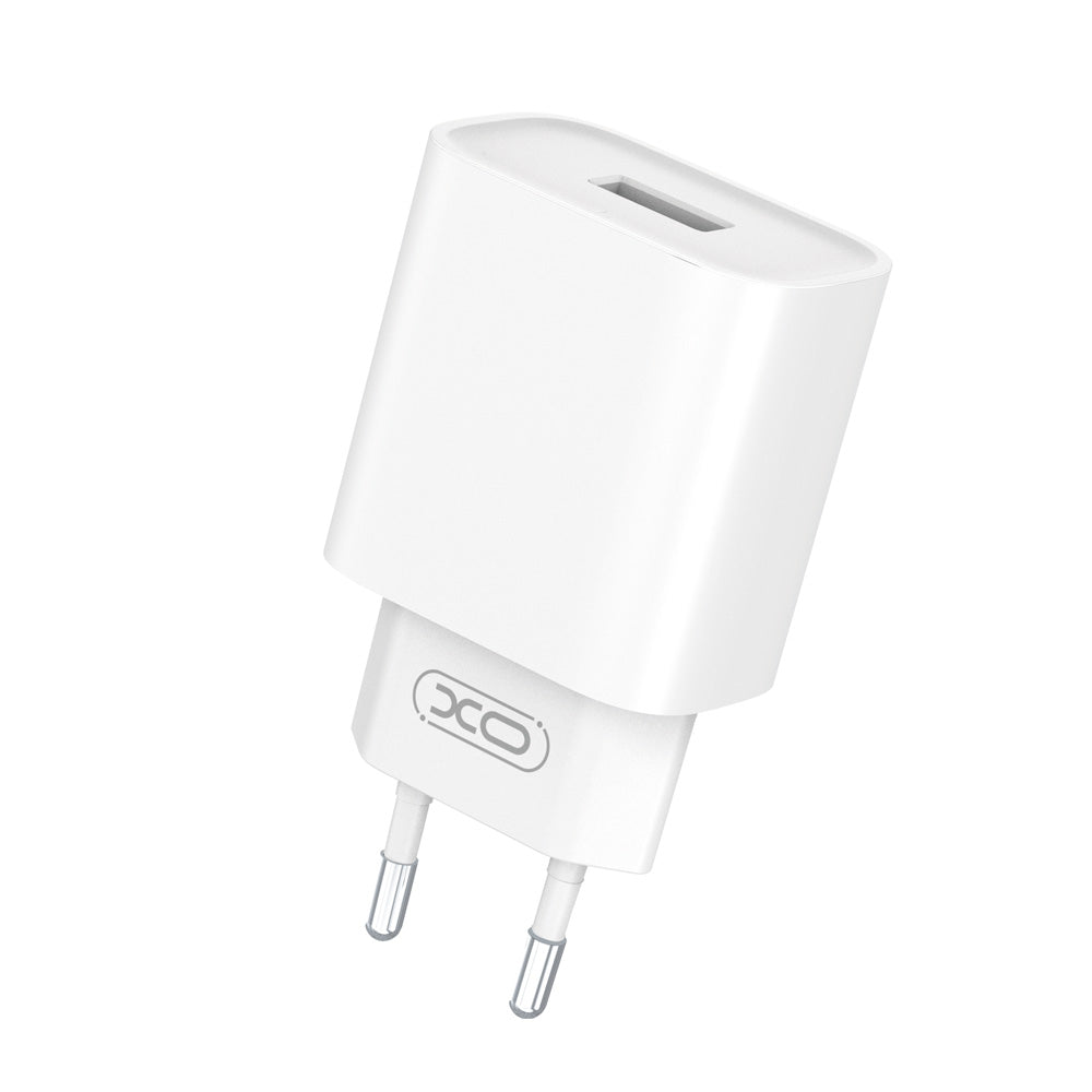 Verkkolaturi USB-C-kaapelilla XO Design CE02D, 18W, 3A, 1 x USB-A, Valkoinen