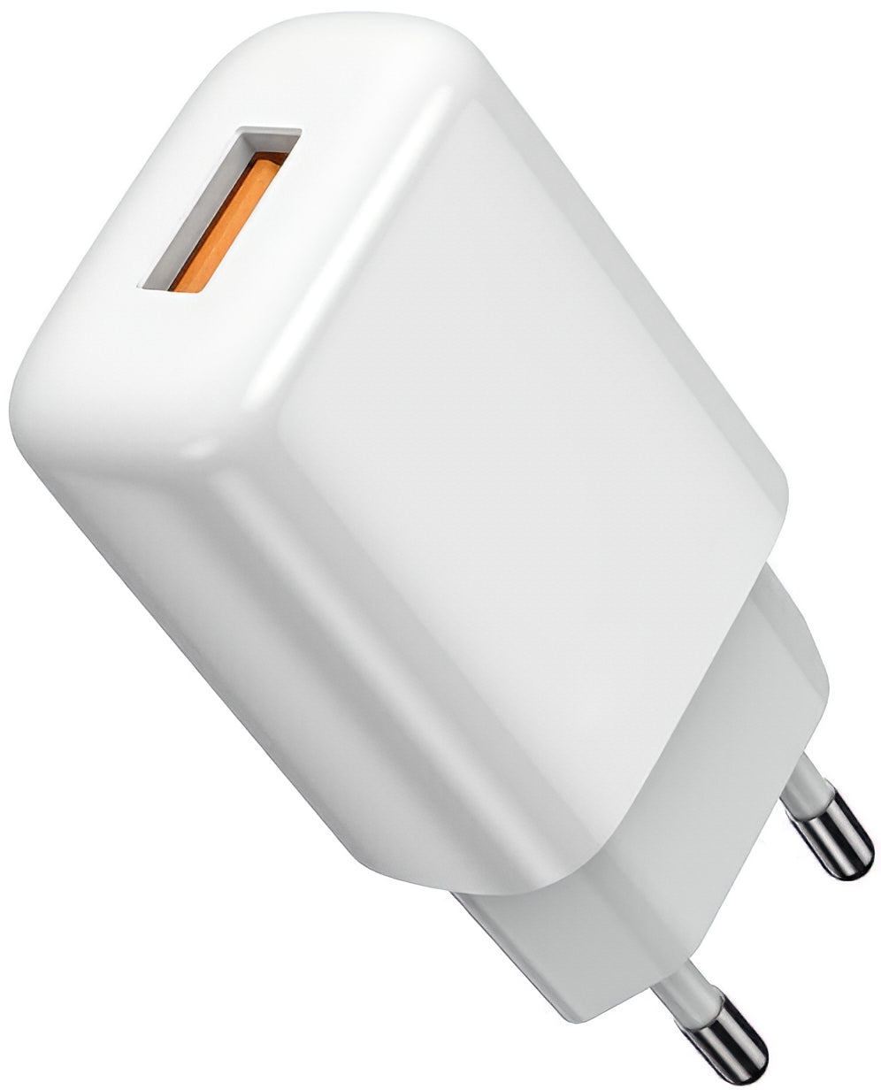 Verkkolaturi USB-C-kaapelilla Prestico F9S, 12W, 2.4A, 1 x USB-A, Valkoinen