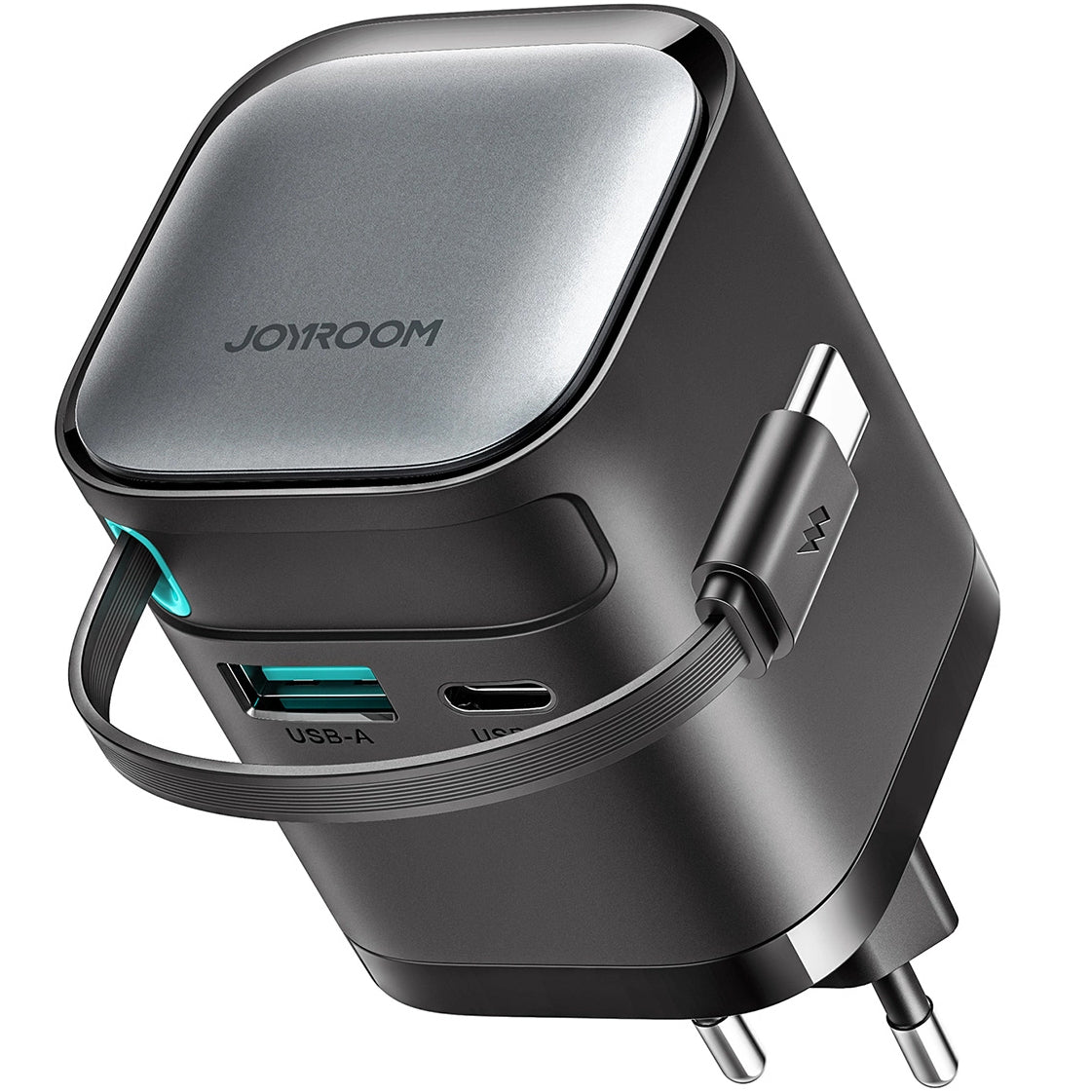 Joyroom JR-TCL02 USB-C kaapeloitu verkkolaturi JR-TCL02, 65W, 3A, 1 x USB-A - 1 x USB-C, musta