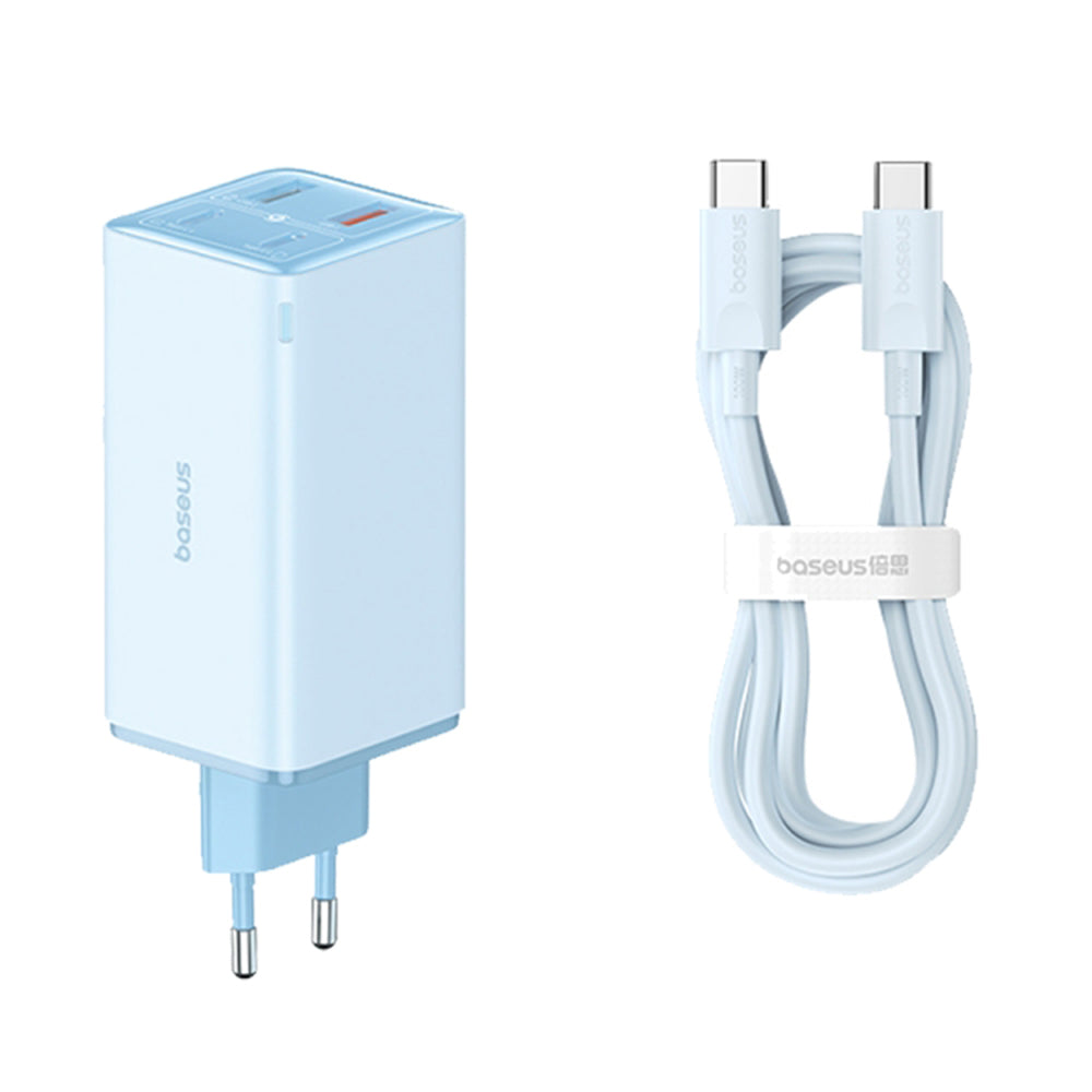Verkkolaturi USB-C-kaapelilla Baseus GaN6 Pro, 100W, 3.25A, 2 x USB-A - 2 x USB-C, Sininen P10162705312-00