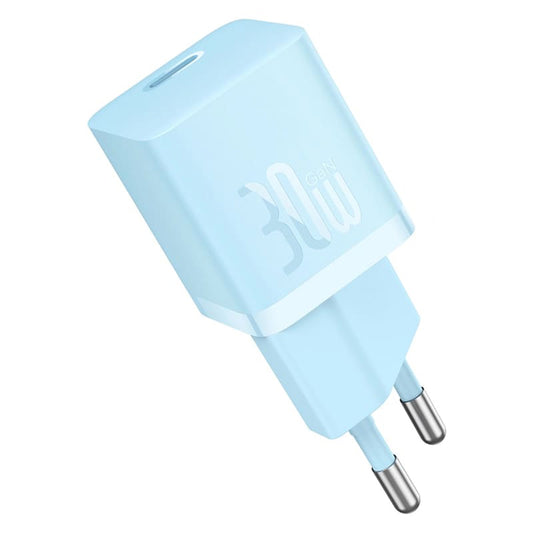 Verkkolaturi USB-C-kaapelilla Baseus GaN Mini 1C, 30W, 3A, 1 x USB-C, Sininen P10110902313-00