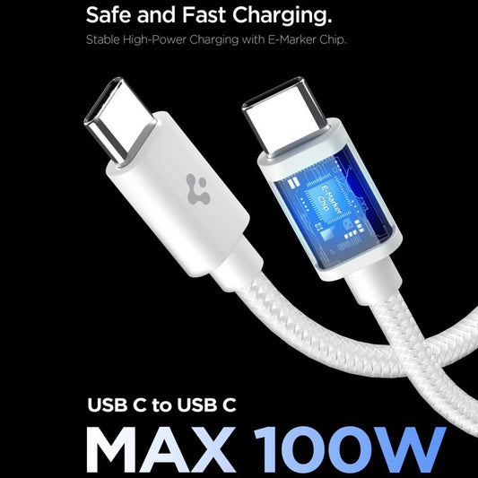 Verkkolaturi USB-C-kaapelilla Spigen EE451EU Essential, 45W, 3A, 1 x USB-C, Valkoinen ACH09473