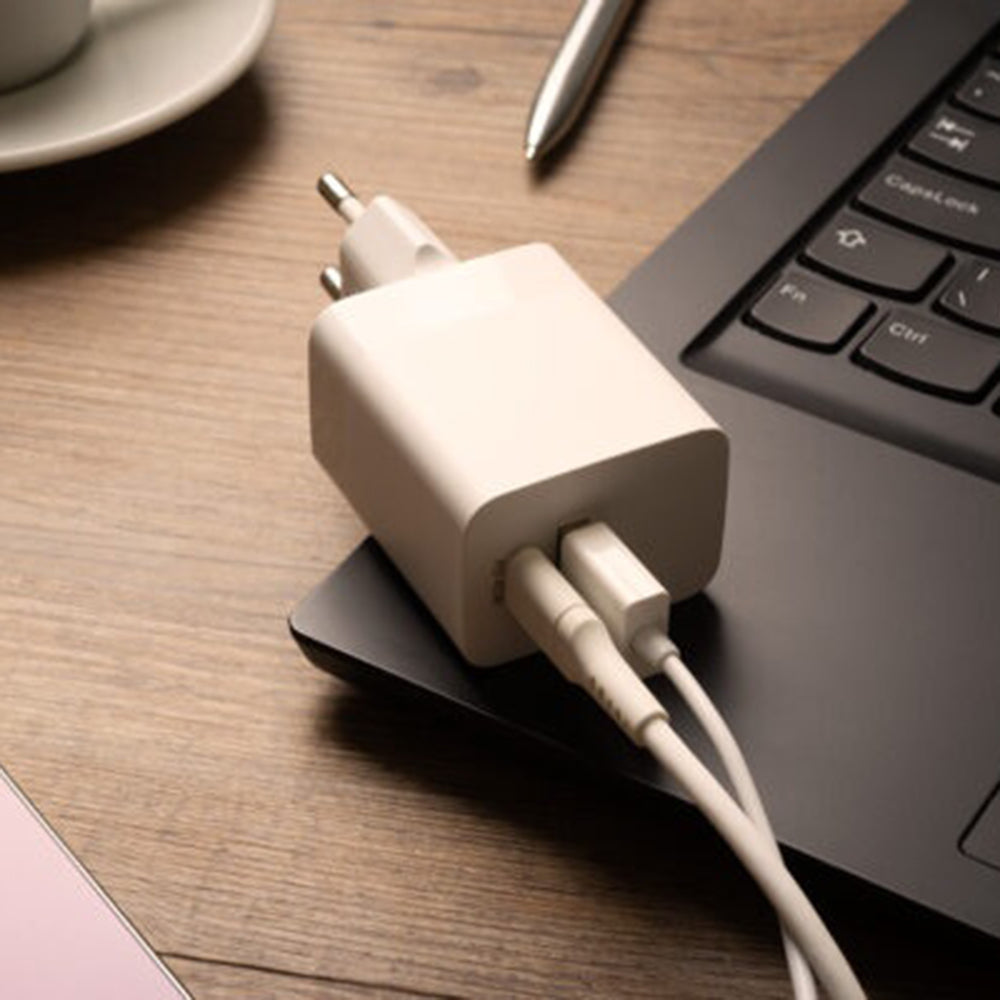 Verkkolaturi Fixed Mini, 45W, 3A, 1 x USB-A - 1 x USB-C, Valkoinen