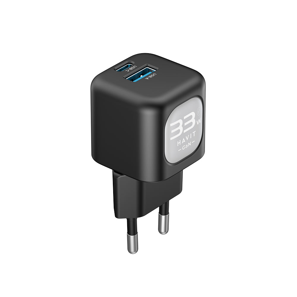 HAVIT UC230 Verkkolaturi, 33W, 3A, 1 x USB-A - 1 x USB-C, Vihreä