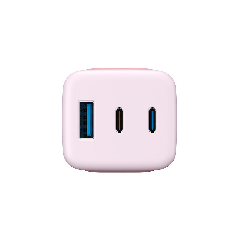 HAVIT UC260 Verkkolaturi, 65W, 3A, 1 x USB-A - 2 x USB-C, Pinkki